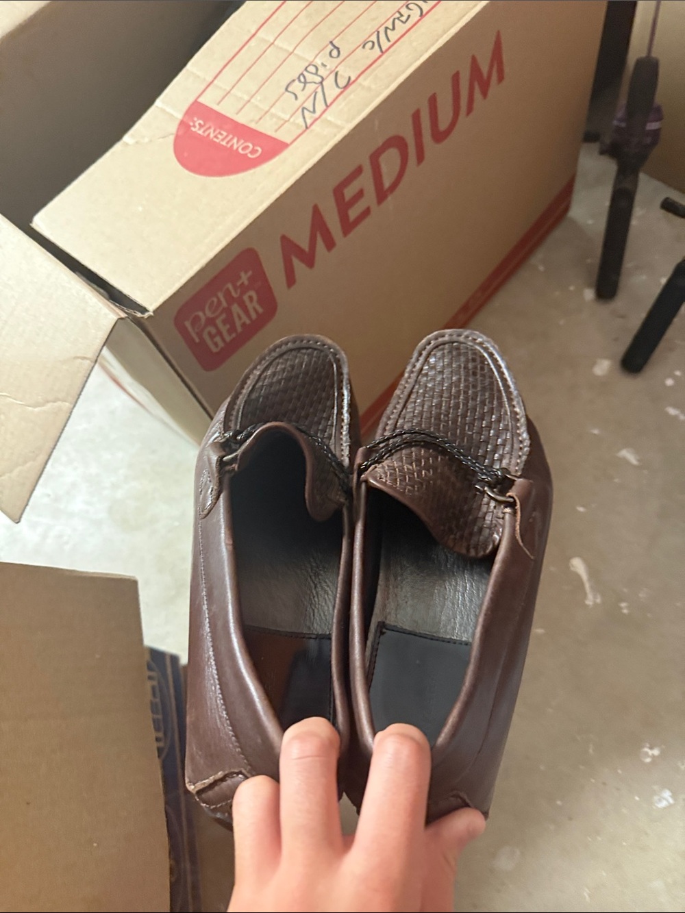 Zanzea Brown Slip-On Woven Vamp Loafers